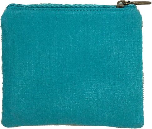Salty Mermaid Tail Beaded Zip Pouch: Blue Multi Card & Coin Purse with Essential Storage for Women in Kuwait