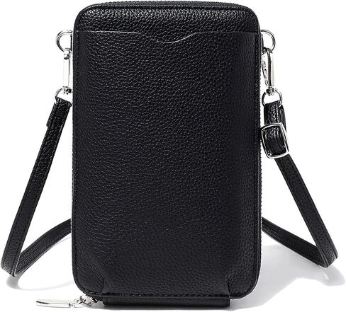 TeeYee Wallet Cell Phone Purse Crossbody Bag with Credit Card Slots Purse PU leather Zipper Adjustable Strap in Saudi Arabia