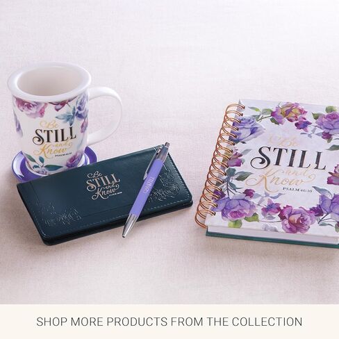 Christian Art Gifts Checkbook Cover for Women and Men with Inspirational Scripture - Be Still and Know - Navy Faux Leather Checkbook Cover for Duplicate Checks, ID, Cards & Pen Loop - Psalm 46:10 in Kuwait