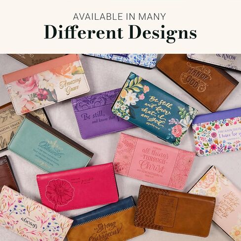 Christian Art Gifts Checkbook Cover for Women and Men with Inspirational Scripture - Be Still and Know - Navy Faux Leather Checkbook Cover for Duplicate Checks, ID, Cards & Pen Loop - Psalm 46:10 in Kuwait