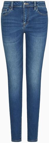 بنطلون جينز نسائي من Armani Exchange J01 Super Skinny Denim، Blue Denim، 33W x 30L in Kuwait