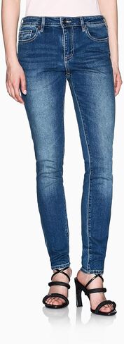 بنطلون جينز نسائي من Armani Exchange J01 Super Skinny Denim، Blue Denim، 33W x 30L in Kuwait