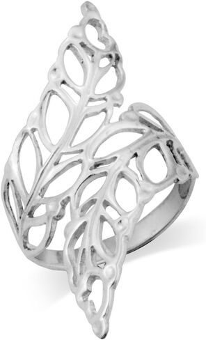 Mimi 925 Sterling Silver Elegant Long Bypass Leaf Ring in Saudi Arabia