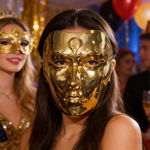 Full Face Steampunk Robot Mask, Venetian Masquerade Mask for Adults, Halloween Cosplay Carnival Party Costume in Saudi Arabia