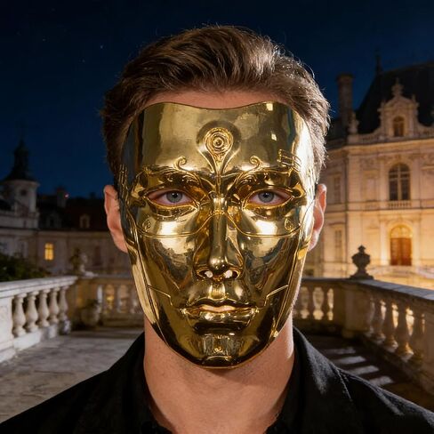 Full Face Steampunk Robot Mask, Venetian Masquerade Mask for Adults, Halloween Cosplay Carnival Party Costume in Saudi Arabia