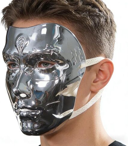 Full Face Steampunk Robot Mask, Venetian Masquerade Mask for Adults, Halloween Cosplay Carnival Party Costume in Saudi Arabia