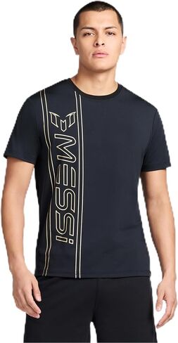 Messi Men's Lifestyle Side Track Poly Tee, Standard Fit T-Shirt, Polyester & Spandex in Saudi Arabia