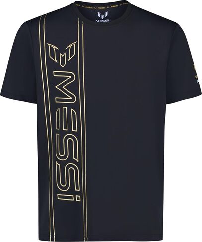 Messi Men's Lifestyle Side Track Poly Tee, Standard Fit T-Shirt, Polyester & Spandex in Saudi Arabia