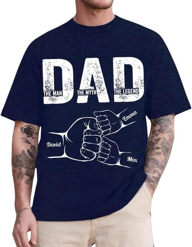Personalized Dad The Man The Myth The Legend Shirt Father's Day, Dad The Man The Myth The Legend Shirt, Fathers Day Shirts for Dad Papa, Custom Dad Shirts for Men, Gifts for Dad Grandpa in Kuwait