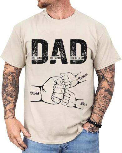 Personalized Dad The Man The Myth The Legend Shirt Father's Day, Dad The Man The Myth The Legend Shirt, Fathers Day Shirts for Dad Papa, Custom Dad Shirts for Men, Gifts for Dad Grandpa in Kuwait