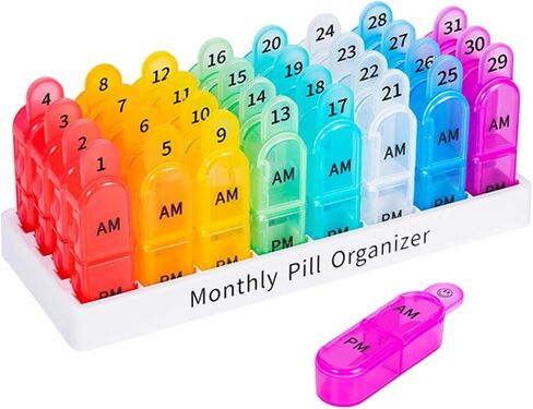 Generic Monthly Pill Organizer 32 Large Compartments Travel Case in Kuwait