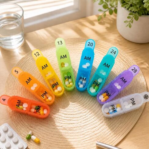 Generic Monthly Pill Organizer 32 Large Compartments Travel Case in Kuwait