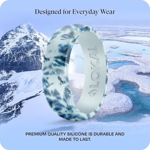 Lokai Silicone Ring for Men & Women, Classic Ring - Ohana - Ultra Comfort, Premium Silicone Rings for Active Lifestyle & Wedding Bands - Durable & Breathable Rubber Rings in Kuwait