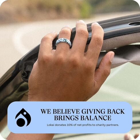 Lokai Silicone Ring for Men & Women, Classic Ring - Ohana - Ultra Comfort, Premium Silicone Rings for Active Lifestyle & Wedding Bands - Durable & Breathable Rubber Rings in Kuwait