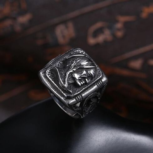 Indian Chief Biker Ring for Men Tribal Warrior Ring, Vintage Indian Chief Ring Punk Chief Head Ring Men’s Indian Chief Jewelry Silver Native Indian Chief Ring Antique Chief Head Ring in Saudi Arabia