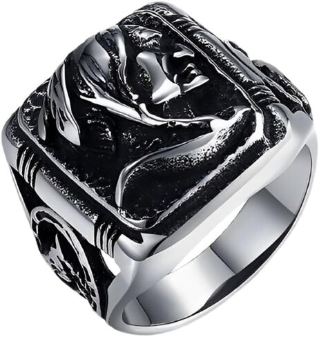 Indian Chief Biker Ring for Men Tribal Warrior Ring, Vintage Indian Chief Ring Punk Chief Head Ring Men’s Indian Chief Jewelry Silver Native Indian Chief Ring Antique Chief Head Ring in Saudi Arabia