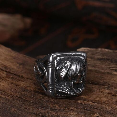 Indian Chief Biker Ring for Men Tribal Warrior Ring, Vintage Indian Chief Ring Punk Chief Head Ring Men’s Indian Chief Jewelry Silver Native Indian Chief Ring Antique Chief Head Ring in Saudi Arabia