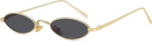 MEETSUN Vintage Oval Sunglasses For Women Men Small Metal Frames Designer Gothic Glasses in Kuwait