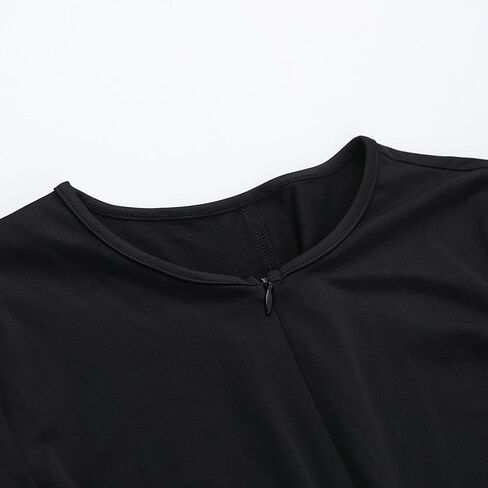 Women Casual Zipper V Neck Black Jumpsuit Long Sleeve One Piece Outfits Shorts Rompers in Kuwait