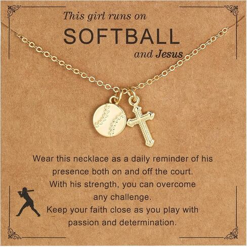 Volleyball/Softball/Soccer/Cheer Necklace for Girls Women Faith Cross Pendant Sports Accessories Christian Christmas Birthday Gifts for Team Coaches Players in Saudi Arabia