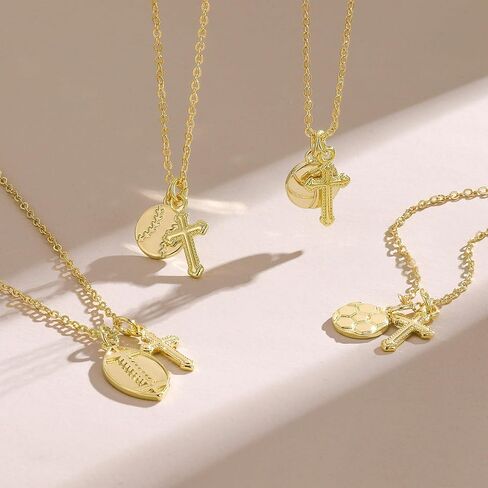 Volleyball/Softball/Soccer/Cheer Necklace for Girls Women Faith Cross Pendant Sports Accessories Christian Christmas Birthday Gifts for Team Coaches Players in Saudi Arabia