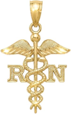 Charm America - حلية الممرضة RN المسجلة بالذهب - ذهب أصفر خالص in Kuwait