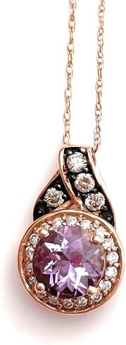 LEVIAN Pendant Amethyst Chocolate and Vanilla Diamonds Necklace 0.79 cttw 14k Rose Gold in Kuwait