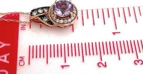 LEVIAN Pendant Amethyst Chocolate and Vanilla Diamonds Necklace 0.79 cttw 14k Rose Gold in Kuwait