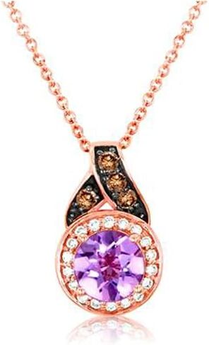 LEVIAN Pendant Amethyst Chocolate and Vanilla Diamonds Necklace 0.79 cttw 14k Rose Gold in Kuwait