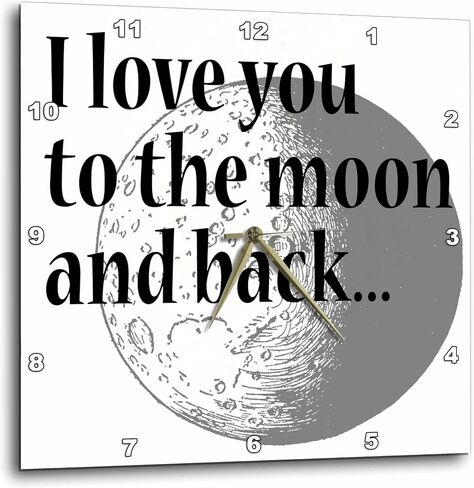 3dRose DPP_254616_1 I Love You to The Moon and Back Wall Clock, 10 x 10 in Kuwait