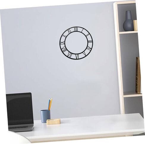 Kisangel 2PCS Roman Numeral Wall Clock Stickers, 7.87 Inch Acrylic Round Wall Clock Sticker DIY Adhesive Decor for Living Room Entryway Home Decor in Kuwait