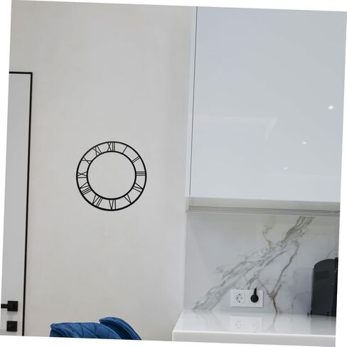 Kisangel 2PCS Roman Numeral Wall Clock Stickers, 7.87 Inch Acrylic Round Wall Clock Sticker DIY Adhesive Decor for Living Room Entryway Home Decor in Kuwait