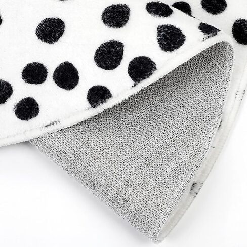 Back to School Classroom Rug 3ft Round Black and White Area Rug Non Slip Circle Polka Dot Rugs for Preschool Classroom Daycare Learning Centers Educational Study Playing Floor Mat Carpet in Saudi Arabia