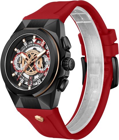 Kenneth Scott Men's Movement Watch, Chronograph Display and Silicone Strap - K26103-BSRB, Red in Saudi Arabia