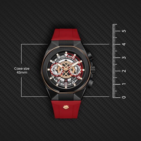 Kenneth Scott Men's Movement Watch, Chronograph Display and Silicone Strap - K26103-BSRB, Red in Saudi Arabia