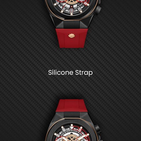 Kenneth Scott Men's Movement Watch, Chronograph Display and Silicone Strap - K26103-BSRB, Red in Saudi Arabia