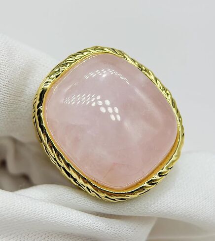 Natural Gemstone Tigereye Rose Quartz Turquoise Statement Rings for Women | Authentic natural gemstone centerpiece commands attention and delivers a bold vintage aesthetic at formal events. in Saudi Arabia