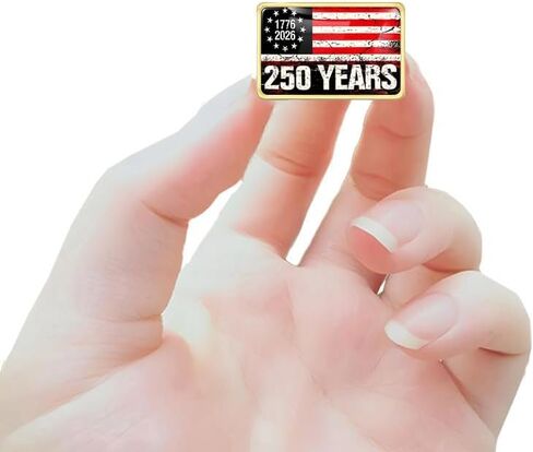 10/50/100 قطعة بروش دبوس تذكاري للاستقلال الأمريكي 250th (1776-2026)-ميدالية تذكارية بتصميم العلم الأمريكي الوطني in Kuwait