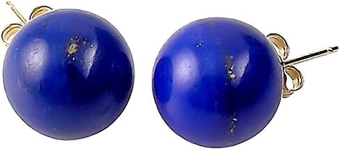 Trustmark 14K Yellow Gold 8mm Natural Lapis Lazuli Ball Stud Earrings in Saudi Arabia