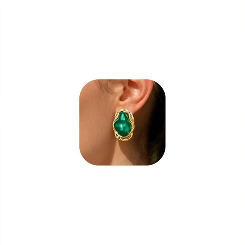 Boho Pearl Statement Earrings for Women Irregular Pearl and Gold Stud Earrings for Women Big Round Freshwater Pearls Bridal Earring Beach Ocean Vacation Jewelry in Kuwait