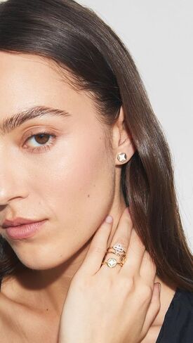 Tory Burch Women's Forget Me Not Mother of Pearl Stud Earrings in Kuwait