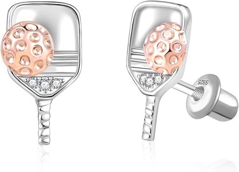 Pickleball Stud Earrings for Women: Sport Ball Earrings Screw Back Silver Hypoallergenic Lightweight Sports Jewelry Gift for Pickleball Lovers in Saudi Arabia