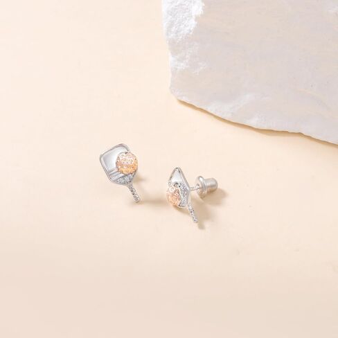 Pickleball Stud Earrings for Women: Sport Ball Earrings Screw Back Silver Hypoallergenic Lightweight Sports Jewelry Gift for Pickleball Lovers in Saudi Arabia
