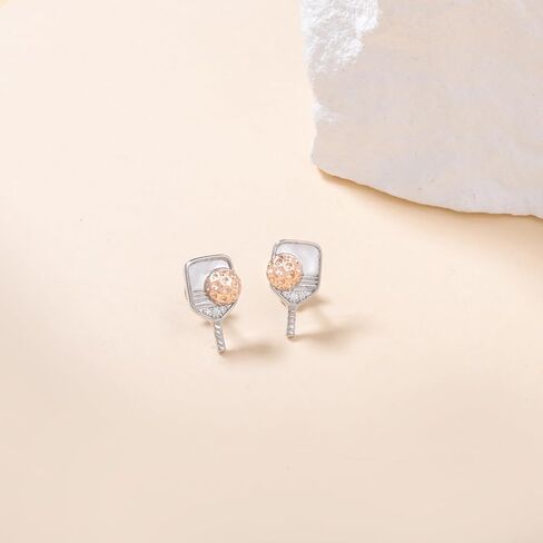 Pickleball Stud Earrings for Women: Sport Ball Earrings Screw Back Silver Hypoallergenic Lightweight Sports Jewelry Gift for Pickleball Lovers in Saudi Arabia
