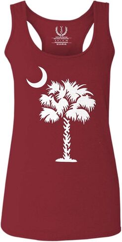 0337. South Carolina State Flag Logo Palmetto Women's Tank Top Racerback in Saudi Arabia