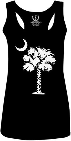 0337. South Carolina State Flag Logo Palmetto Women's Tank Top Racerback in Saudi Arabia