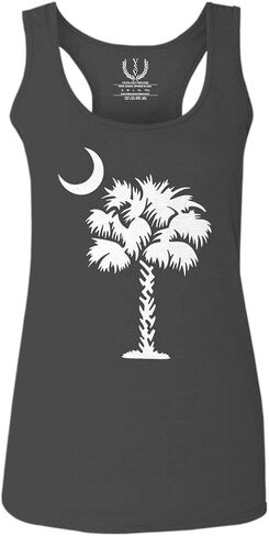 0337. South Carolina State Flag Logo Palmetto Women's Tank Top Racerback in Saudi Arabia
