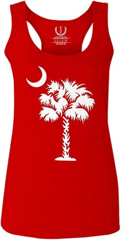 0337. South Carolina State Flag Logo Palmetto Women's Tank Top Racerback in Saudi Arabia