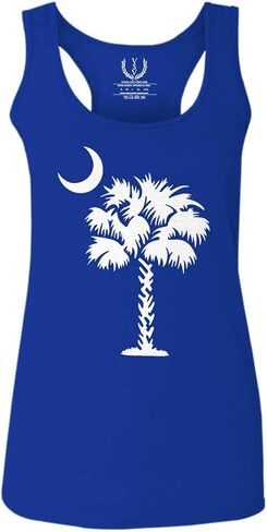 0337. South Carolina State Flag Logo Palmetto Women's Tank Top Racerback in Saudi Arabia