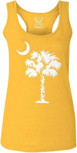 0337. South Carolina State Flag Logo Palmetto Women's Tank Top Racerback in Saudi Arabia
